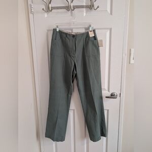 NWT Northern Reelections 100% Cotton Town Pants Leaf/ green Straight leg Sz 10